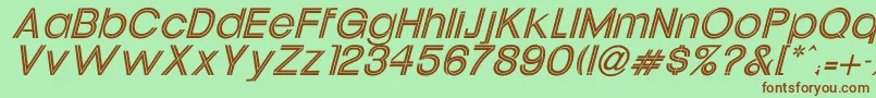 fuente UptightItalic – Fuentes Marrones Sobre Fondo Verde