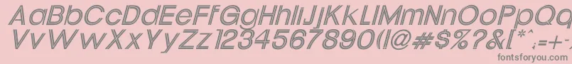 フォントUptightItalic – ピンクの背景に灰色の文字