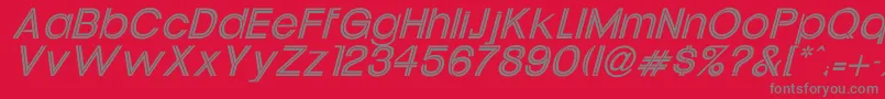 Fonte UptightItalic – fontes cinzas em um fundo vermelho