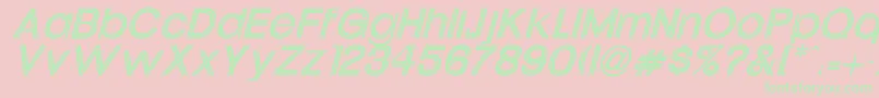 Fonte UptightItalic – fontes verdes em um fundo rosa