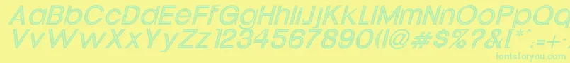 UptightItalic Font – Green Fonts on Yellow Background