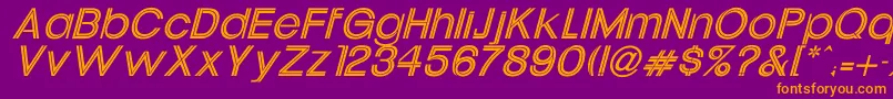 Fonte UptightItalic – fontes laranjas em um fundo violeta