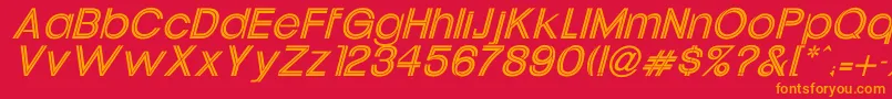 UptightItalic Font – Orange Fonts on Red Background