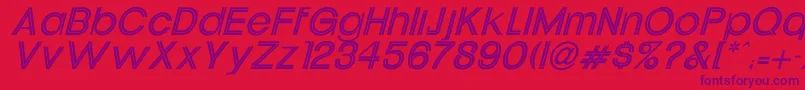 Fonte UptightItalic – fontes roxas em um fundo vermelho