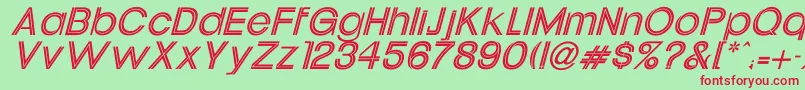 UptightItalic Font – Red Fonts on Green Background