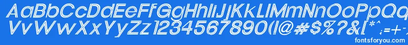 Czcionka UptightItalic – białe czcionki na niebieskim tle