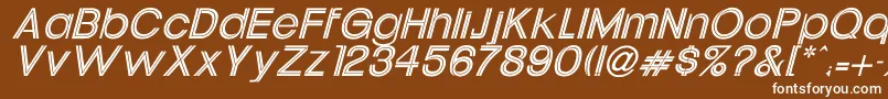 Czcionka UptightItalic – białe czcionki na brązowym tle