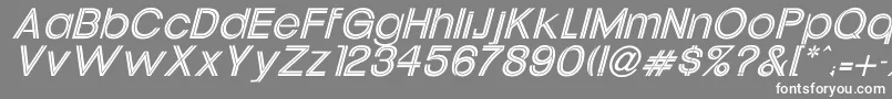 フォントUptightItalic – 灰色の背景に白い文字