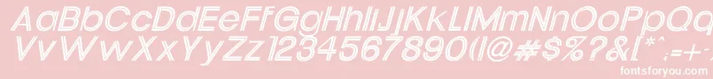 Fonte UptightItalic – fontes brancas em um fundo rosa