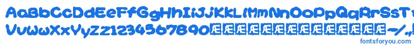 YoshisStoryGameTextBrk Font – Blue Fonts on White Background