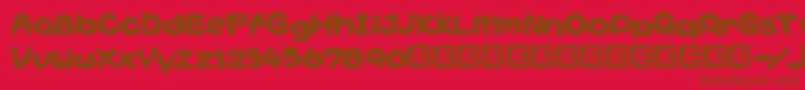 YoshisStoryGameTextBrk Font – Brown Fonts on Red Background