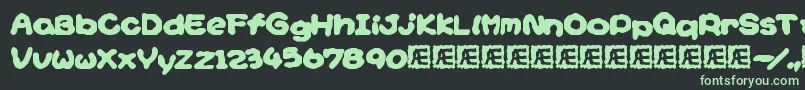 YoshisStoryGameTextBrk Font – Green Fonts on Black Background