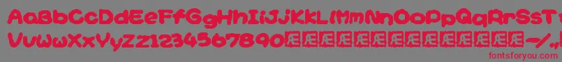 YoshisStoryGameTextBrk Font – Red Fonts on Gray Background