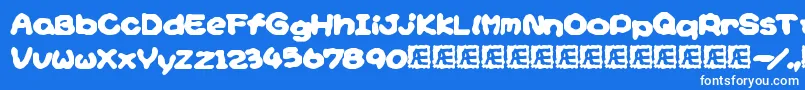 フォントYoshisStoryGameTextBrk – 青い背景に白い文字