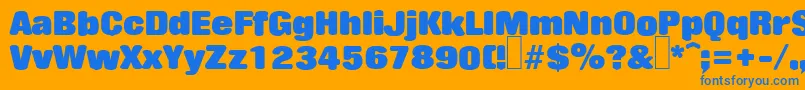 R790DecoRegular Font – Blue Fonts on Orange Background