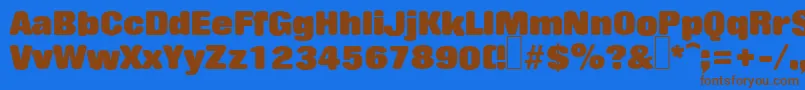 R790DecoRegular Font – Brown Fonts on Blue Background