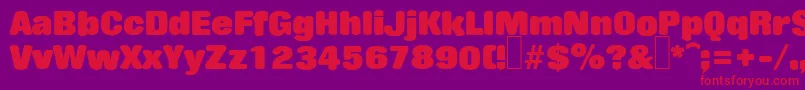 R790DecoRegular Font – Red Fonts on Purple Background