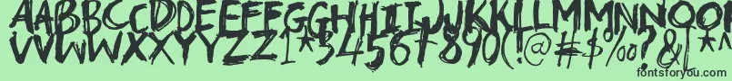 Troublemarkerdemo Font – Black Fonts on Green Background