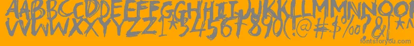 Troublemarkerdemo-Schriftart – Graue Schriften auf orangefarbenem Hintergrund