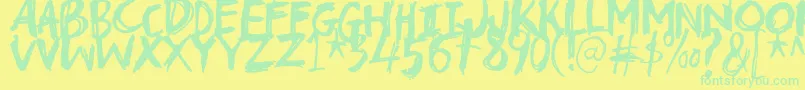 Troublemarkerdemo Font – Green Fonts on Yellow Background