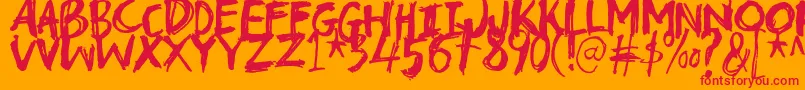 Troublemarkerdemo Font – Red Fonts on Orange Background