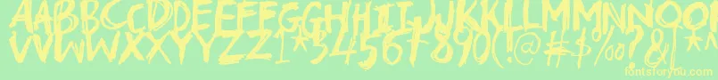 Troublemarkerdemo Font – Yellow Fonts on Green Background