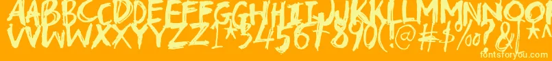 Troublemarkerdemo Font – Yellow Fonts on Orange Background