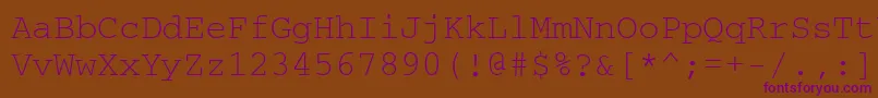 Шрифт CouriercttRegular – фиолетовые шрифты на коричневом фоне