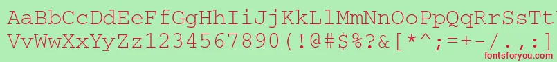 CouriercttRegular Font – Red Fonts on Green Background