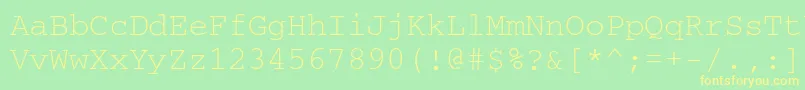 CouriercttRegular Font – Yellow Fonts on Green Background