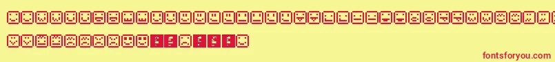 Czcionka Emoticonestityly – czerwone czcionki na żółtym tle