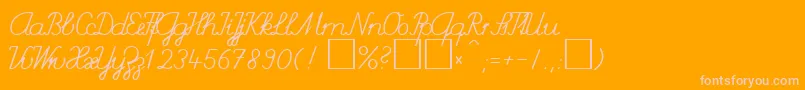 SchulschriftChDb Font – Pink Fonts on Orange Background