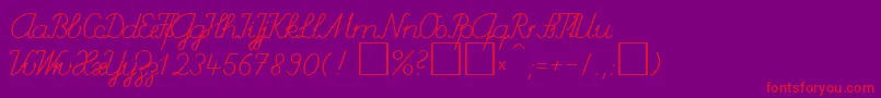 SchulschriftChDb Font – Red Fonts on Purple Background