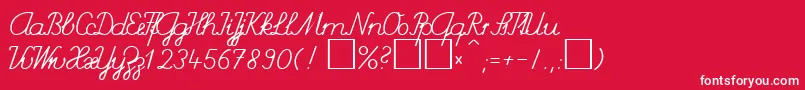 SchulschriftChDb Font – White Fonts on Red Background