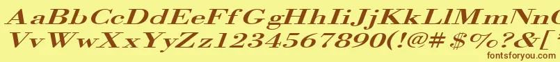 Fonte OrgrexI – fontes marrons em um fundo amarelo