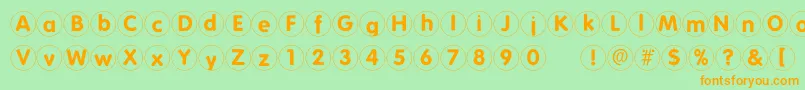 Folkscirclepositive Font – Orange Fonts on Green Background