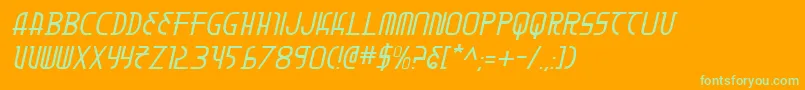 MoonDartItalic Font – Green Fonts on Orange Background