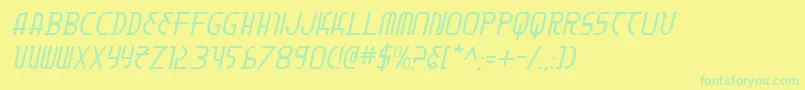 MoonDartItalic Font – Green Fonts on Yellow Background