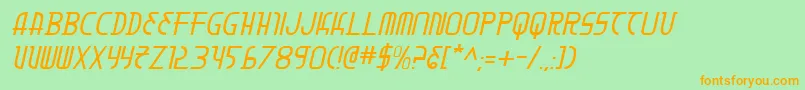 MoonDartItalic Font – Orange Fonts on Green Background