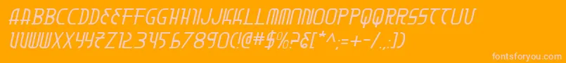 MoonDartItalic Font – Pink Fonts on Orange Background