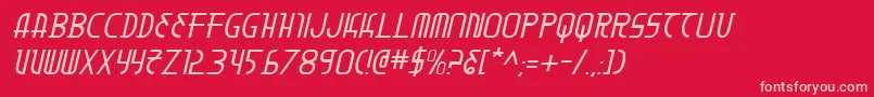 MoonDartItalic Font – Pink Fonts on Red Background