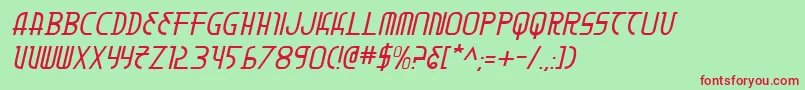 MoonDartItalic Font – Red Fonts on Green Background