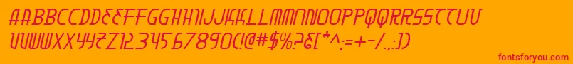 MoonDartItalic Font – Red Fonts on Orange Background