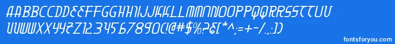 MoonDartItalic Font – White Fonts on Blue Background