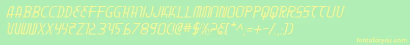 MoonDartItalic Font – Yellow Fonts on Green Background