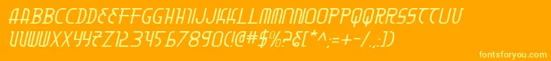 MoonDartItalic Font – Yellow Fonts on Orange Background