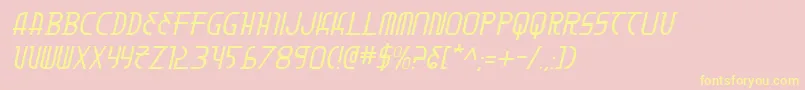 MoonDartItalic Font – Yellow Fonts on Pink Background