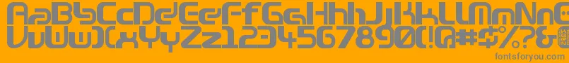 Warzone97MediumLeft Font – Gray Fonts on Orange Background