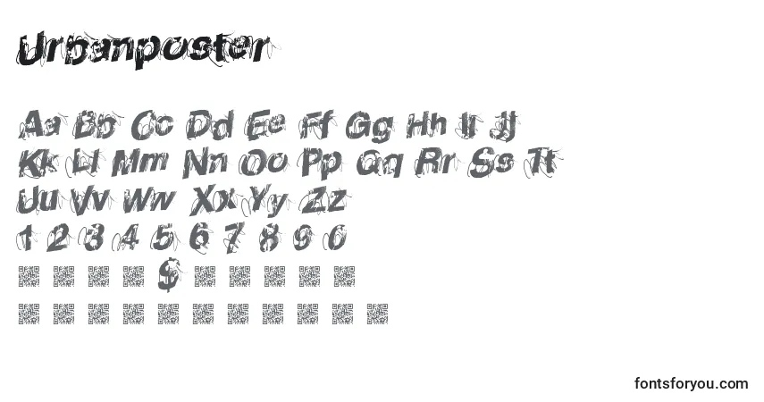 A fonte Urbanposter – alfabeto, números, caracteres especiais