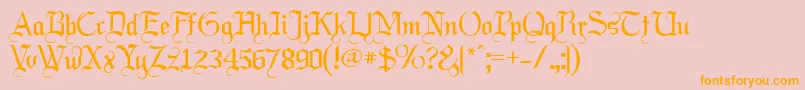 Labrit-Schriftart – Orangefarbene Schriften auf rosa Hintergrund